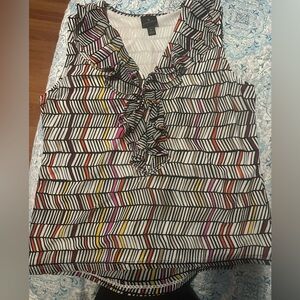 Worthington Multicolor Chevron Sleeveless Blouse